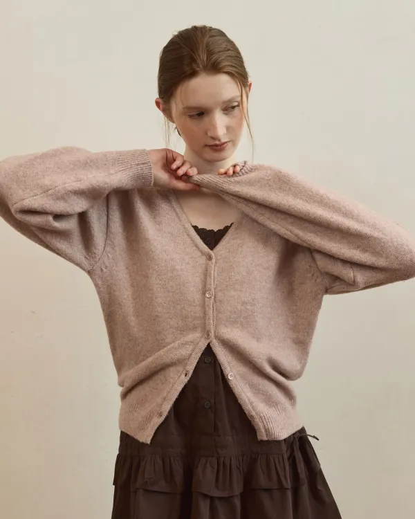 Essential soft v neck cardigan - 7color