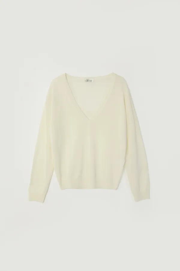 [05.29 예약발송] LINLEY LINEN DEEP V-NECK KNIT_IVORY