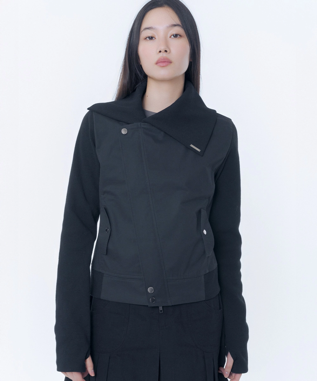 미세키서울 Slash ribbed jacket BLACK 상품 이미지 1