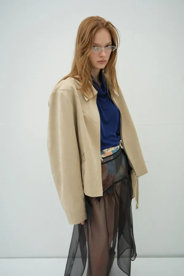 WESTERN SUEDE JACKET_LIGHT BEIGE