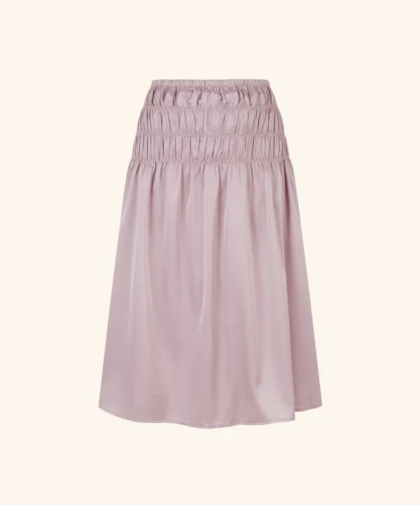 Glow Satin Triple Banding Skirt (Pink)