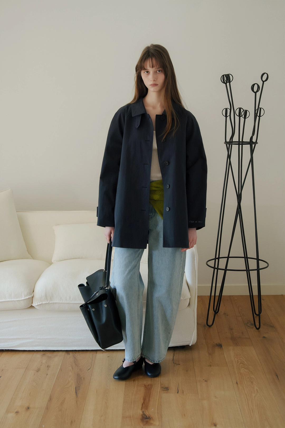 샤드라마 PLEAT HALF MAC COAT [NAVY] - 3/25 순차배송 상품 이미지 2