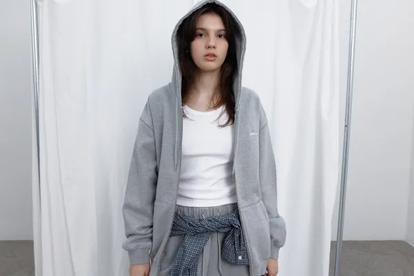 Daze hoodie zip-up (gray)