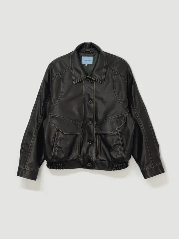 Tom faux leather blouson (블랙)