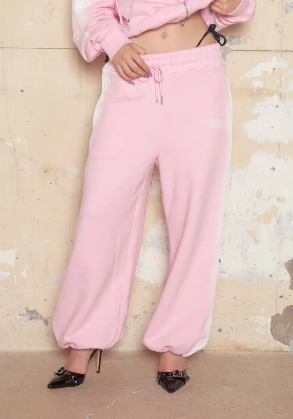 Smog Motif Wide String Sweatpants [Pink]