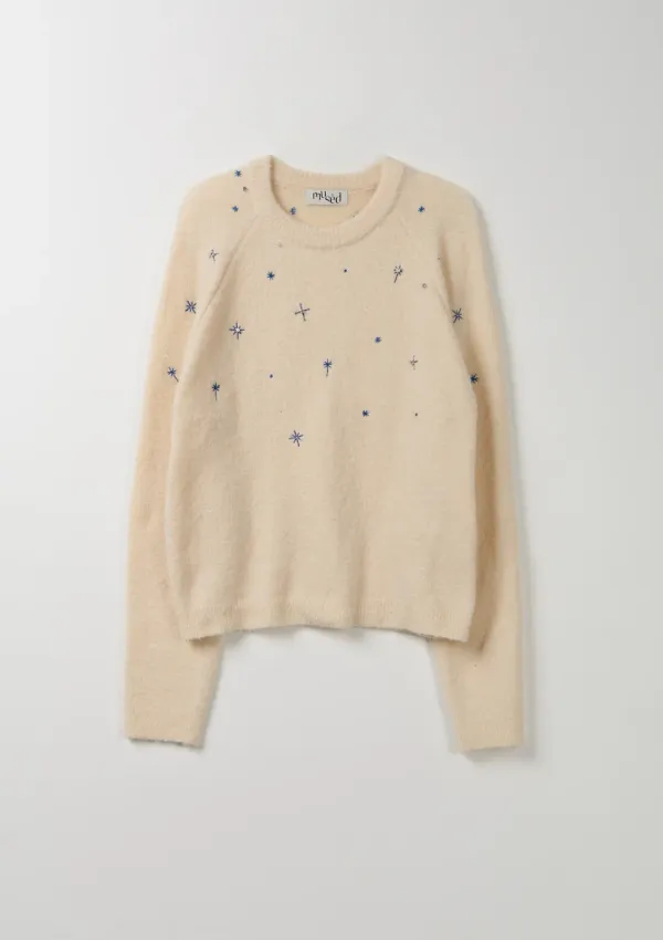 Mused Starry Star EMB Knit Pullover - Ivory