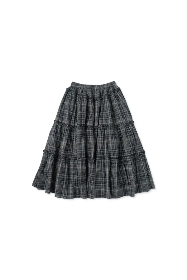 Check frill skirt