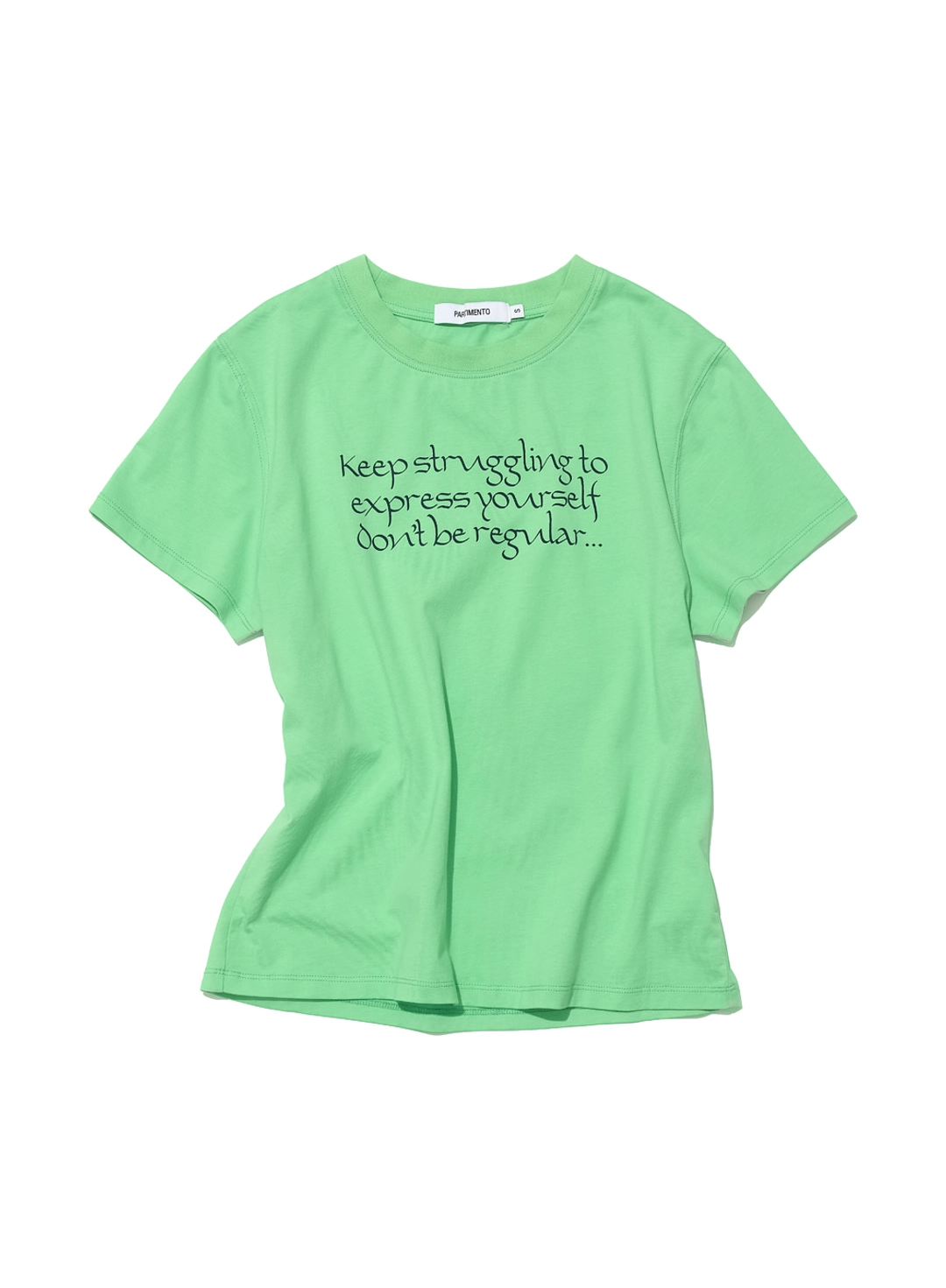 파르티멘토 [WOMEN] DBR SLOGAN PRINTED SHORT SLEEVE TEE_NEON GREEN 상품 이미지 1