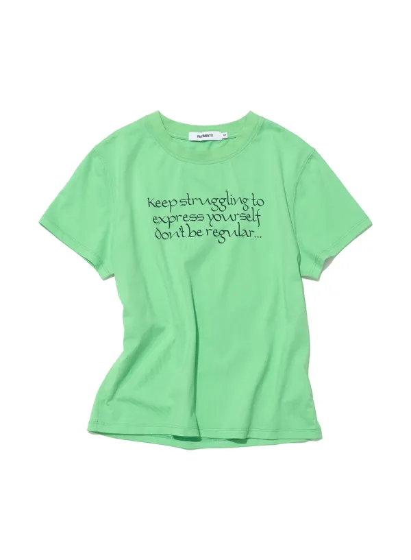 [WOMEN] DBR SLOGAN PRINTED SHORT SLEEVE TEE_NEON GREEN