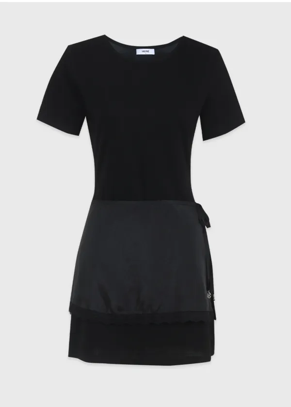  [44-120]  Vita Short-sleeve Dress-Wrap Skirt Setup  비타 쇼츠 슬리브 드레스-랩 스커트 셋업 (여름-데일리룩-데이트룩-이지웨어-마실룩-출근룩-꾸안꾸-레이어드-랩스커트-미니원피스-반팔원피스-다이마루-자체제작) 