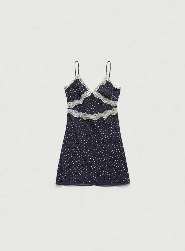 Dot Lace Slip Dress