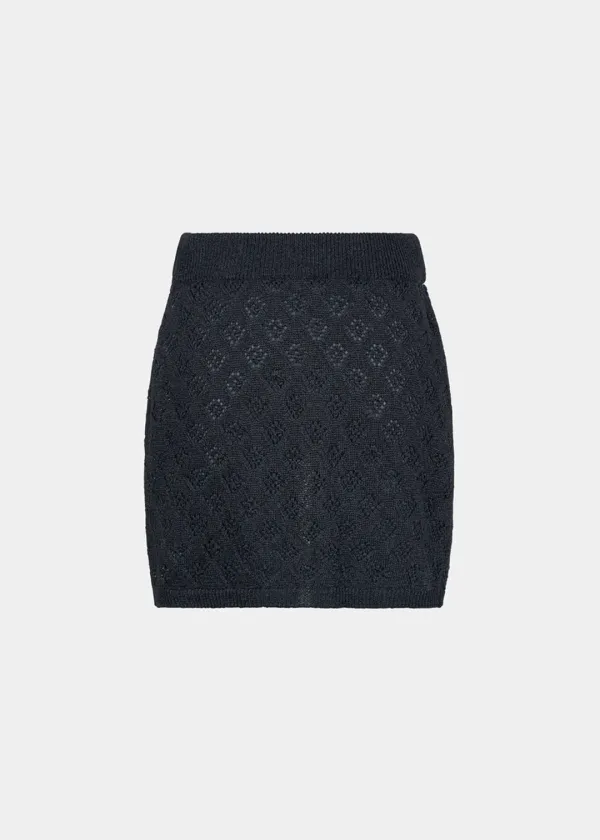 W SKASHI KNIT MINI SKIRT - DARK GRAY