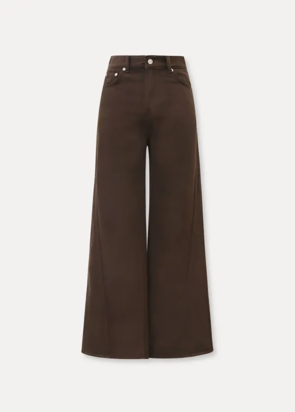 CHIXLABEL H 어스 커브드라인 데님 - Brown
