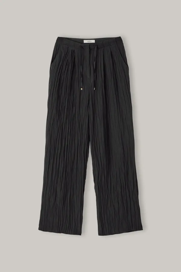 Flowing Wrinkle Pants (Black)