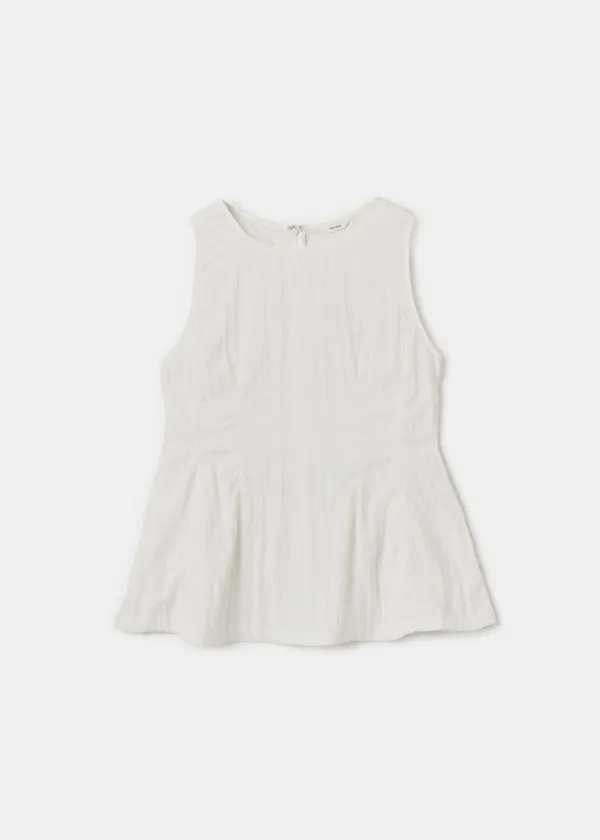 [2차] Line Sleeveless Blouse(Ivory)