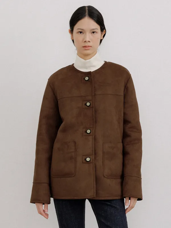 [이코코, 여울 착용] HENRY SUEDE HALF-FUR MUSTANG_BROWN