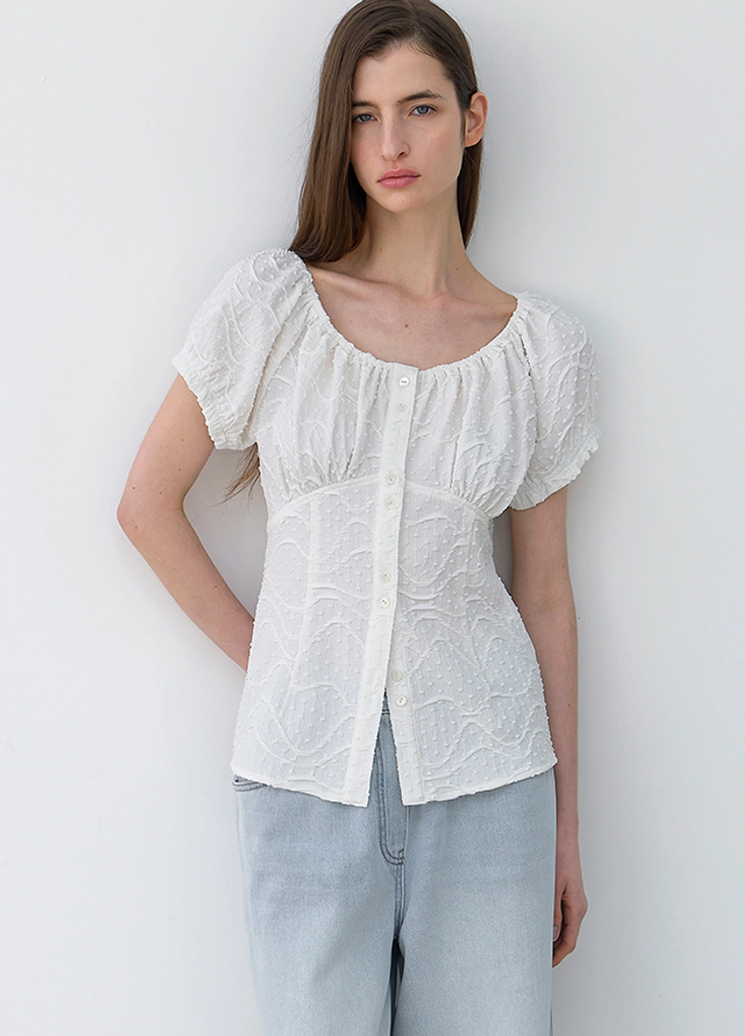 아뜰리에 나인 (BL-4322)BLOOMING SHIRRING BLOUSE 상품 이미지 2