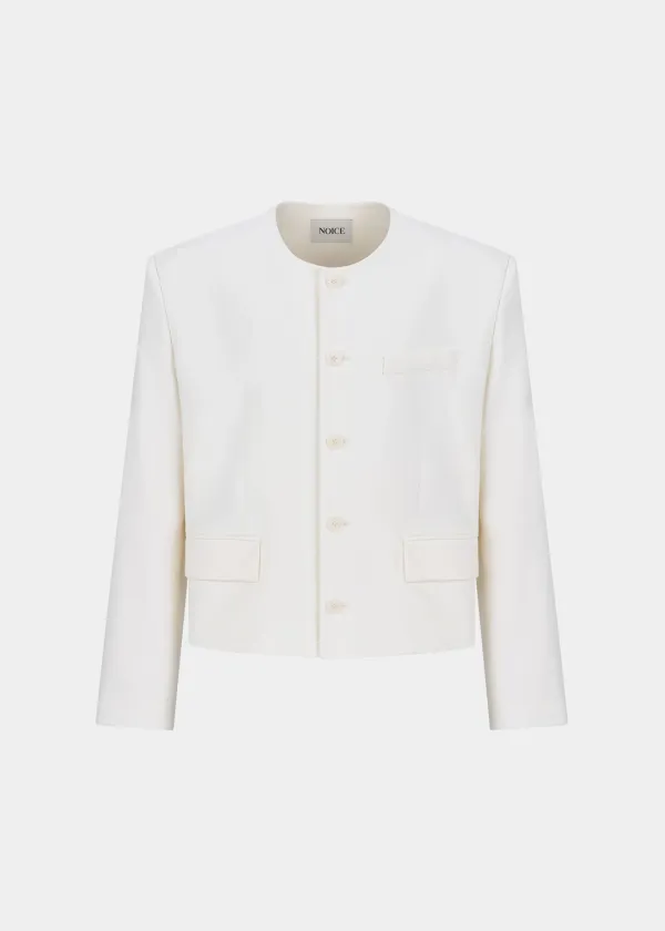 PURE COLLAR TAILORED JACKET - OFF WHITE