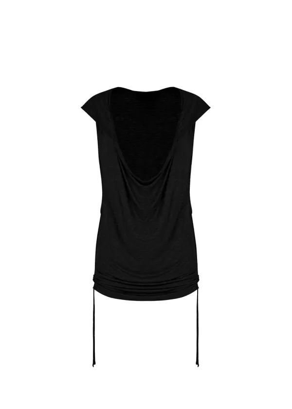 [3RD] COWL BOXER HOODIE, BLACK