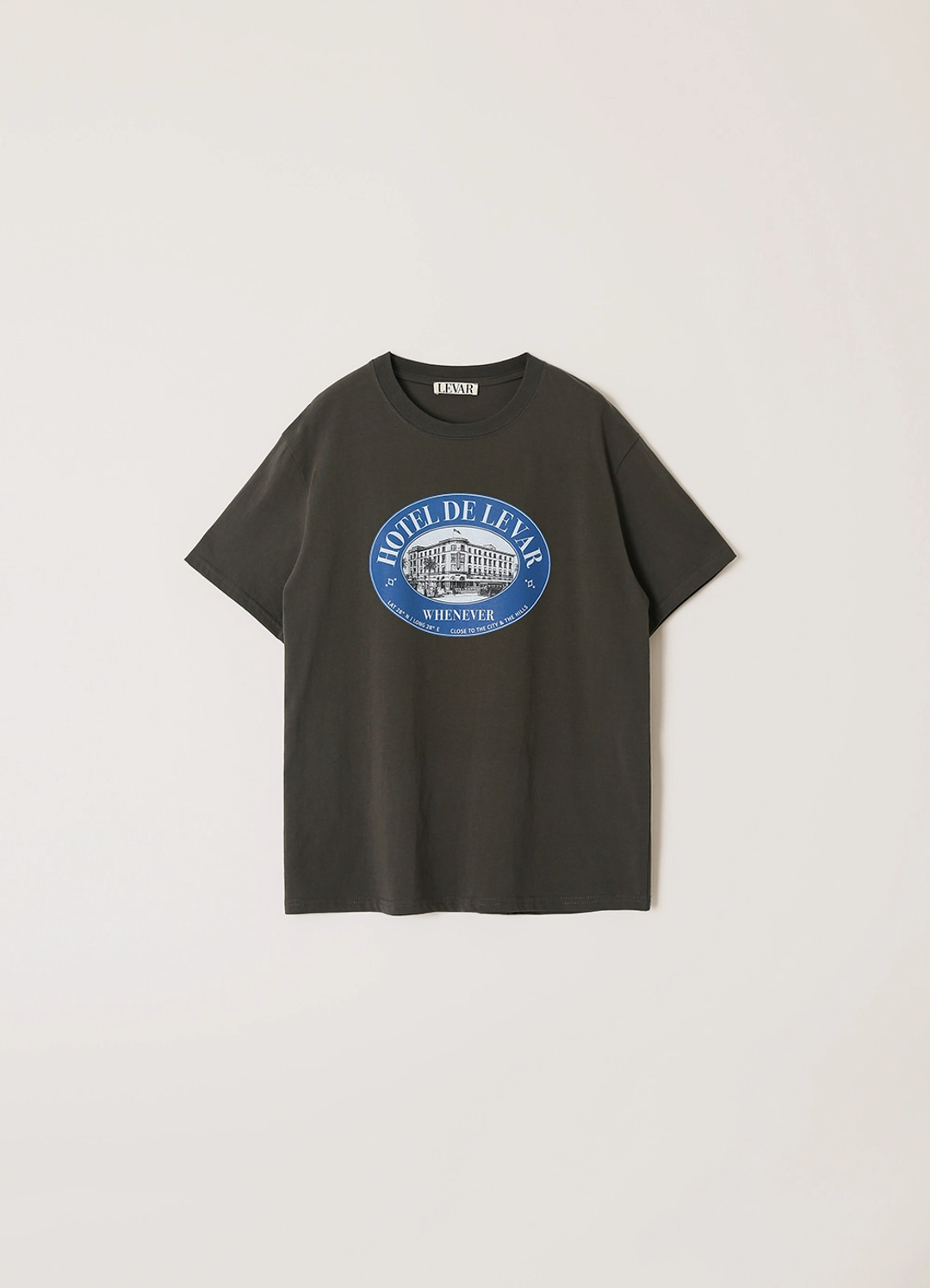 르바 Hotel De Levar T-Shirt - Charcoal 상품 이미지 1