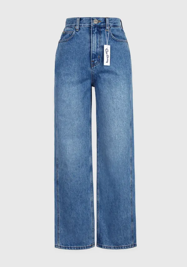 2nd) [Premium] Edie Straight Mid Blue Denim