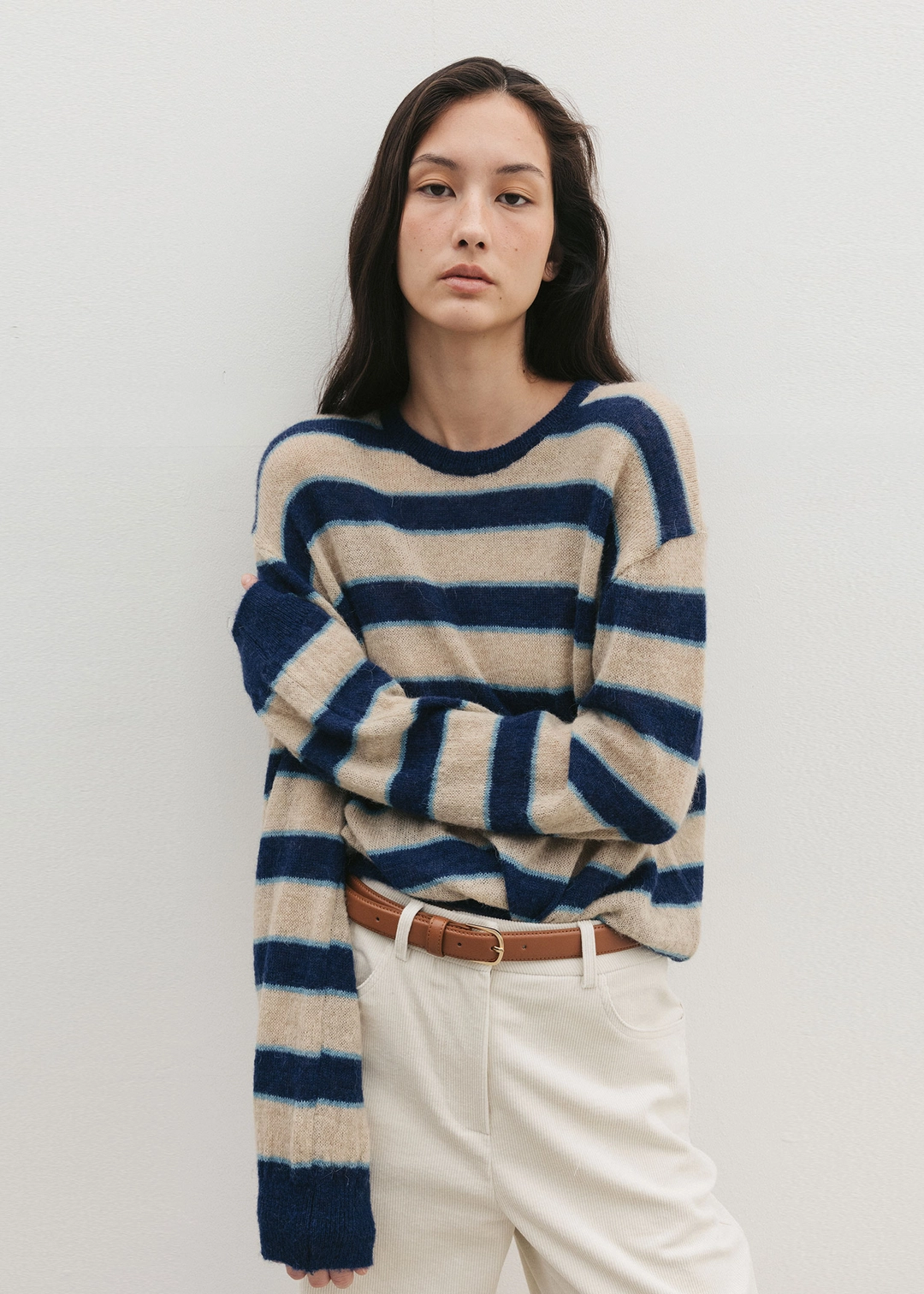 더라이 Stripe Round Knit(Blue) 상품 이미지 2