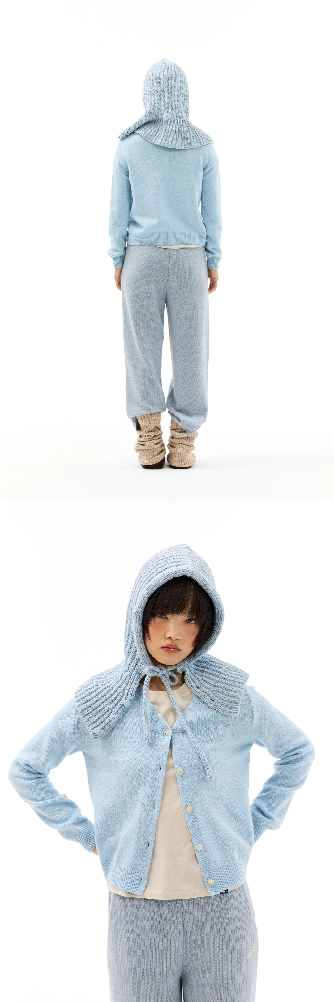 이미스 (W) V-NECK CARDIGAN-SKY BLUE 상품 이미지 3