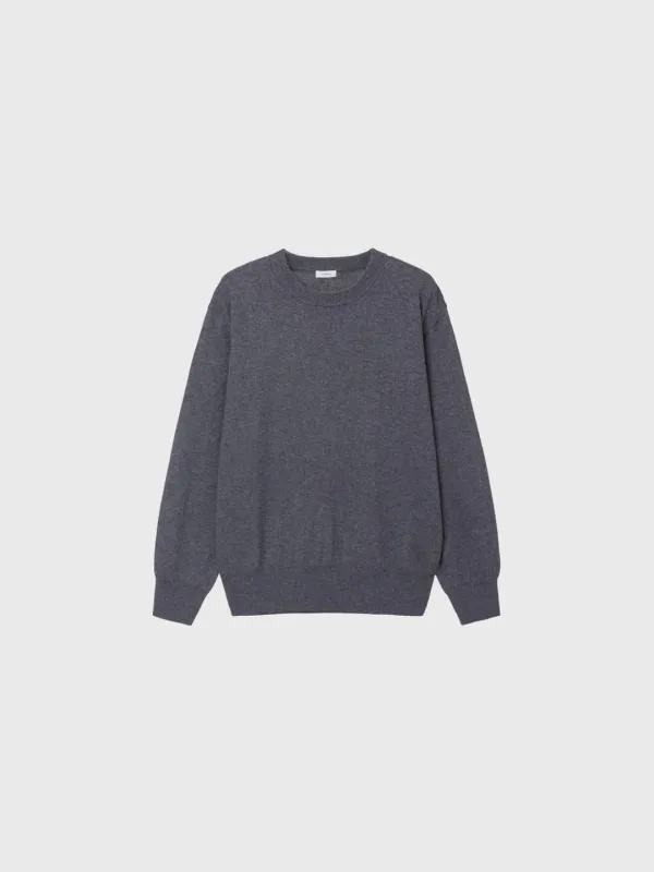 [Exclusive] Cashmere Pullover Knit (Melange Gray / Olive / Navy / Red / Yellow / Green / Sky Blue)