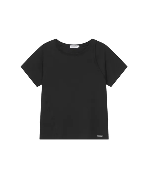 [Flagship Store Exclusive] Mixed short sleeve BLACK