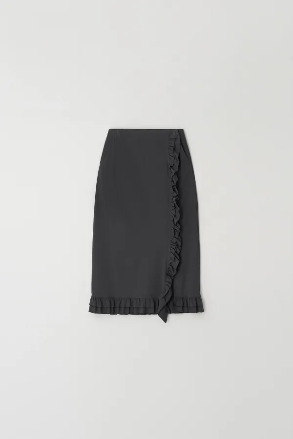 Layered Frilled Skirt (charcoal)
