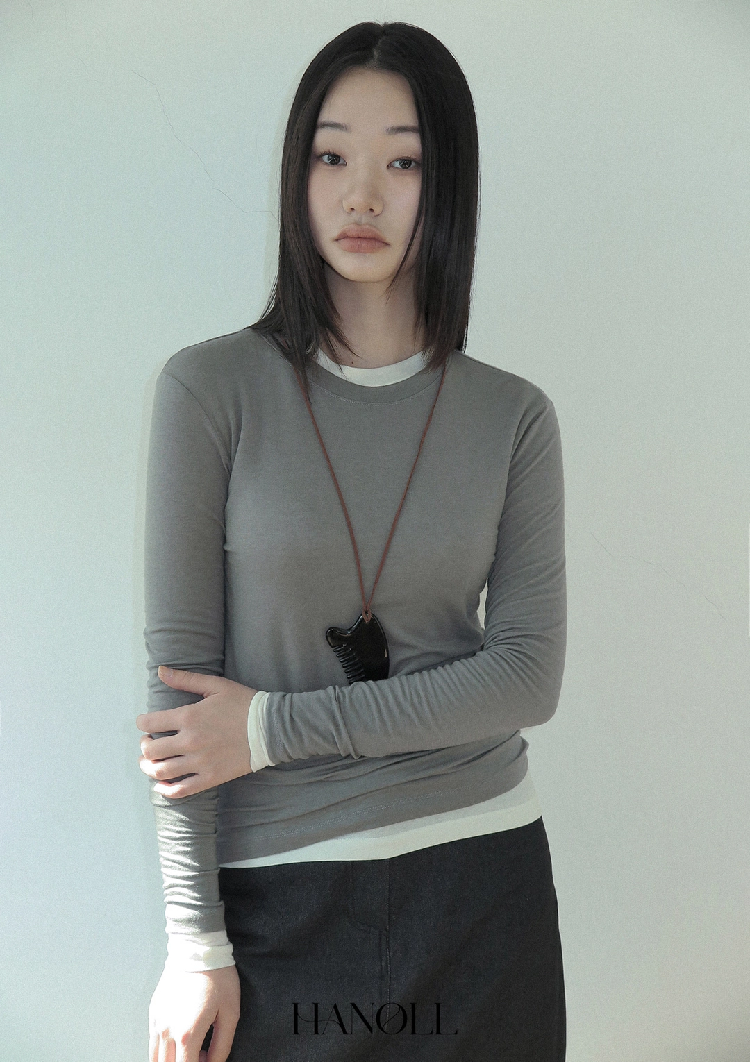 한올 Cozy Tee (Charcoal) 상품 이미지 2
