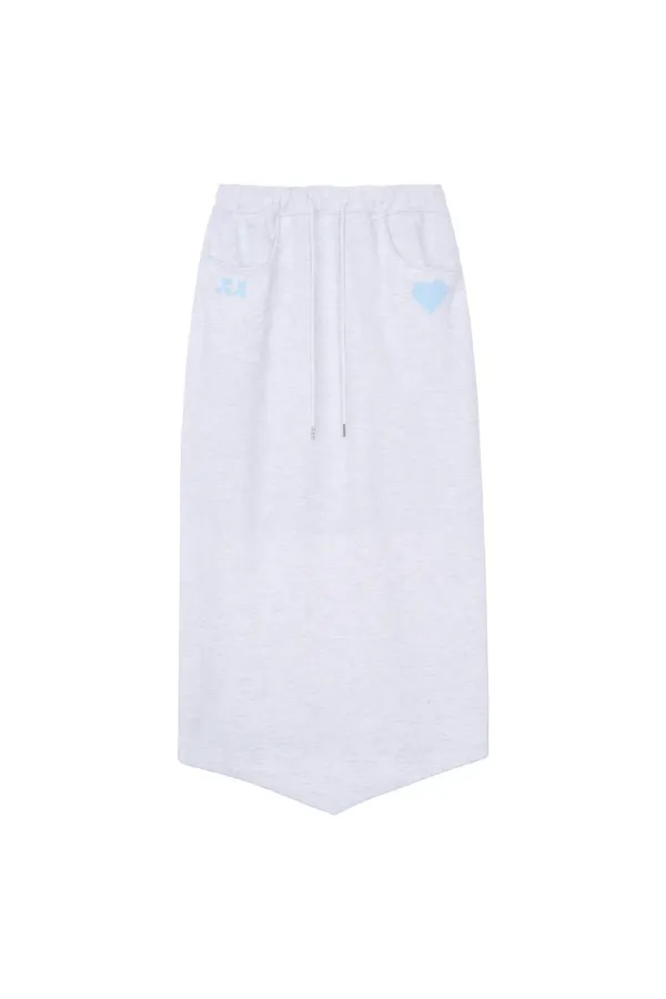 RR ARROW POINT LONG SKIRT - LIGHT GREY