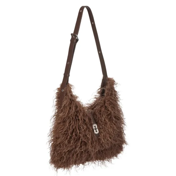 Bunny Long Shearling Shoulder S (버니 롱 시어링 숄더 스몰) Greyish Taupe