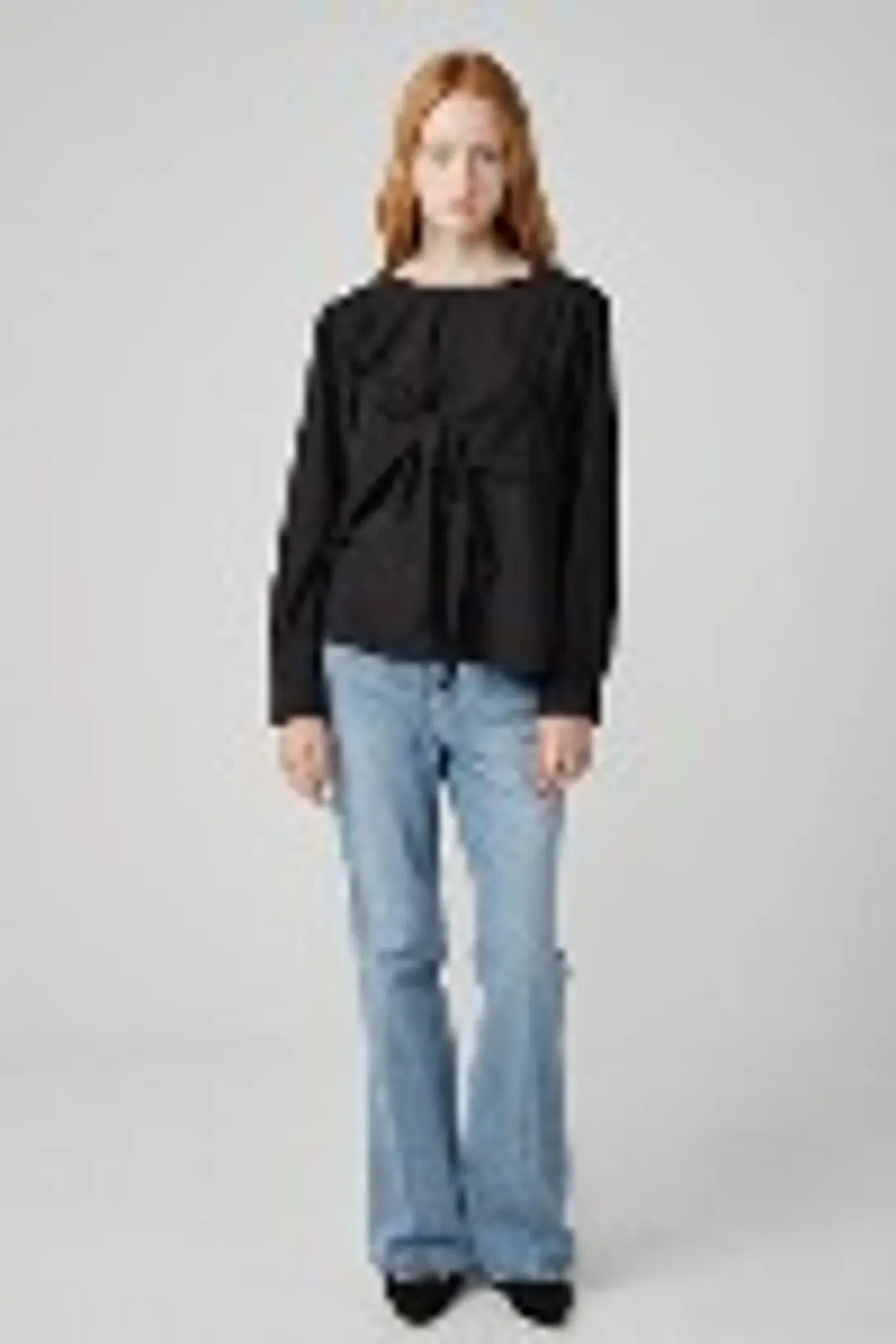 오브오브 Isac Ruffle Top_Black 상품 이미지 3