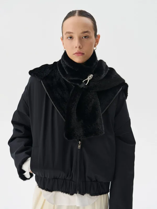 Mink fur Muffler_Black