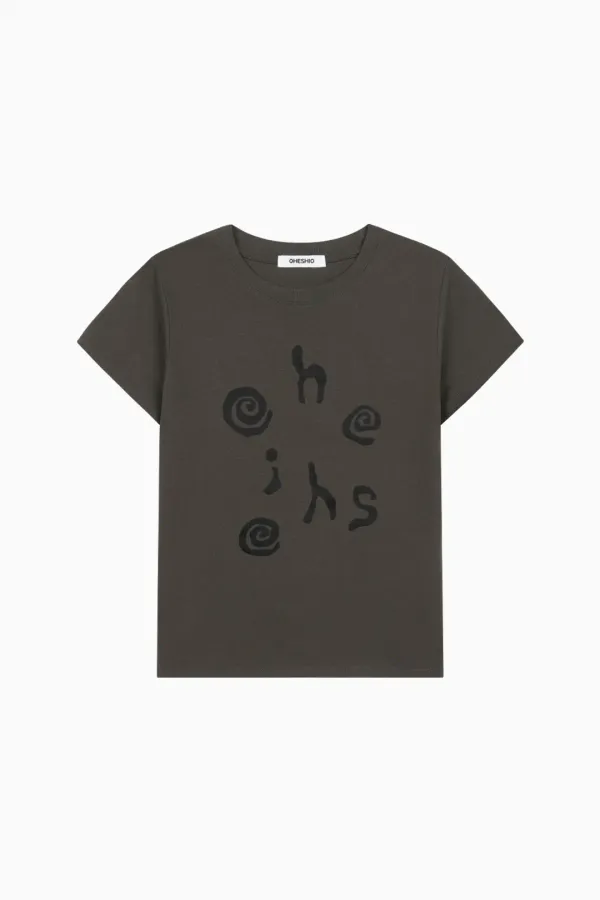 LOGO SLIM T-SHIRT, DEEP BROWN