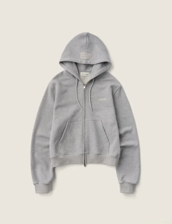 Classic Zip-up Hoodie (Melange Gray)