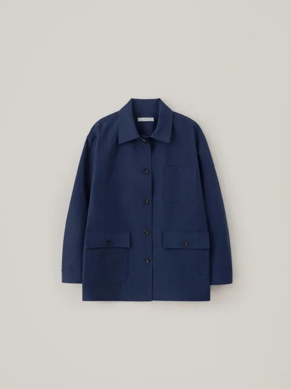 Cotton Work Jacket - Dark Blue
