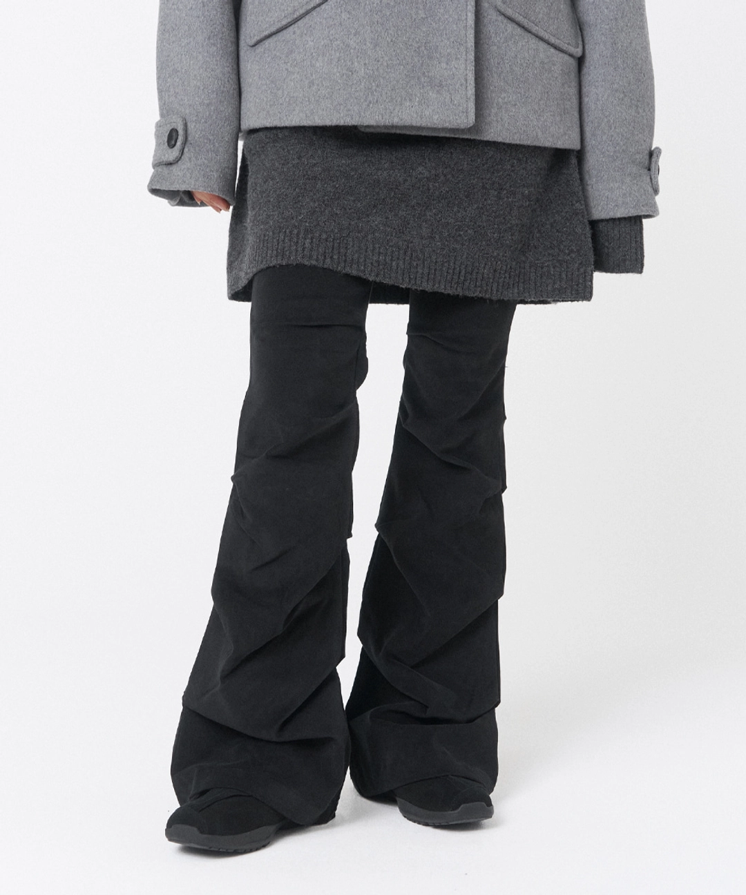미세키서울 Shirring bootscut pants BLACK 상품 이미지 3