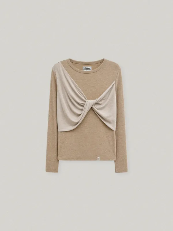 ENTRELACE SLIM T-SHIRT (BEIGE)