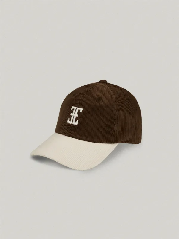 Coloration Classic Logo Corduroy Ball Cap - Brown Ivory컬러레이션 클래식 로고 코듀로이 볼캡