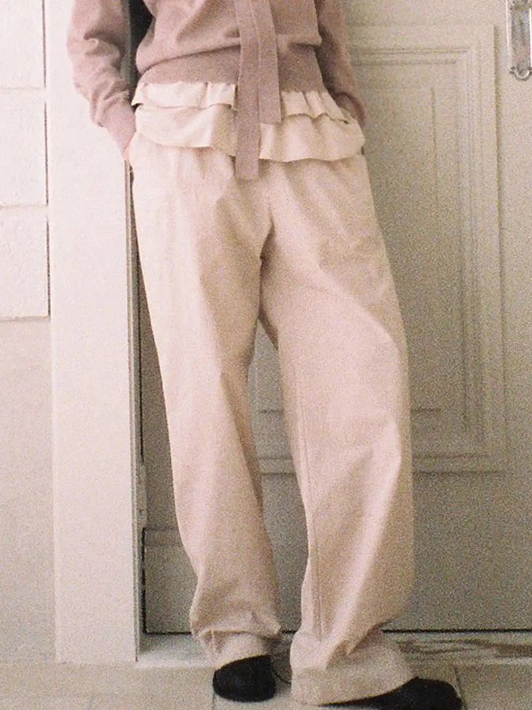 아워코모스 comos 1327 wide prill banding pants (beige) 상품 이미지 2