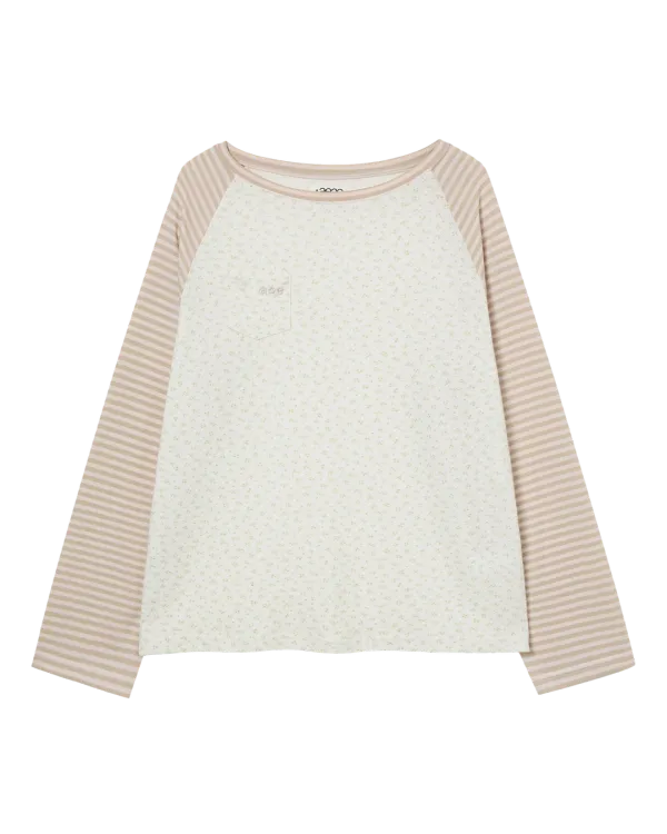 COZY FLOWER RAGLAN LONG SLEEVE [BEIGE]