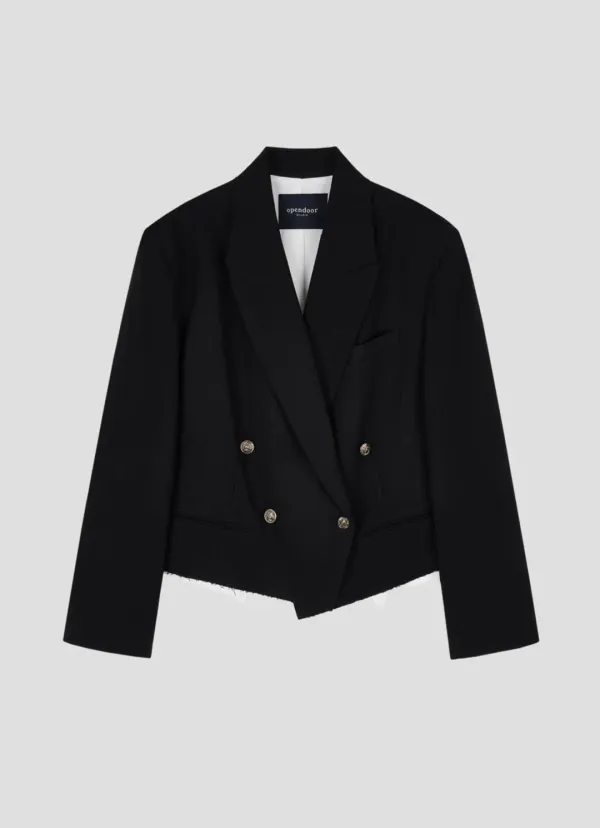 Ruffle Point Jacket BLACK