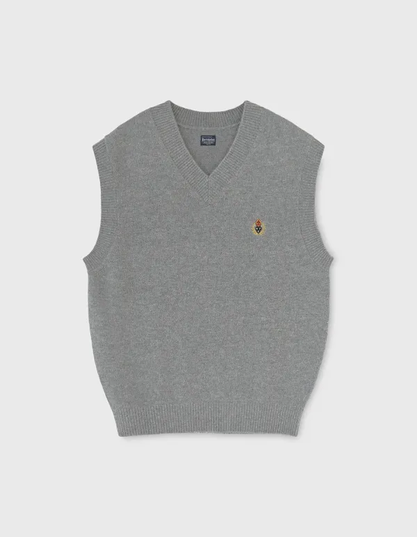 CREST 7G V-NECK VEST / M.Grey(8%)