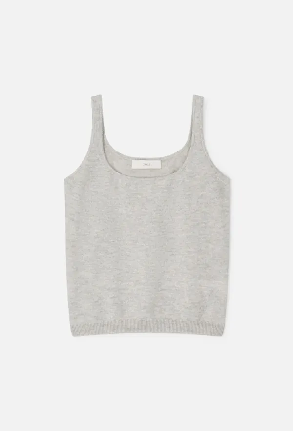 Cashmere Sleeveless Knit Top (Gray)