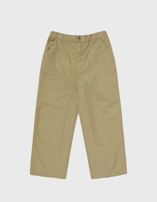 CHILDREN DOUBLE KNEE WORK PANTS / Beige