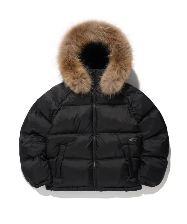 [10/20 11:00 KST] fur hood puffer [black]