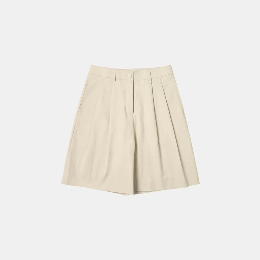 시야쥬 SIPT7150 프렌치 와샤 5부 팬츠_Light beige 상품 이미지 3