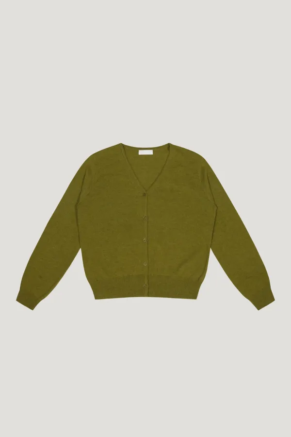 Maren V-Neck Cardigan(olive)
